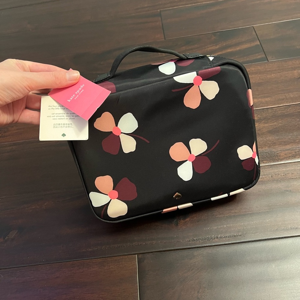 Kate Spade 4 piece cosmetic set - down dusk buds cosmetic set! NEW with tag!